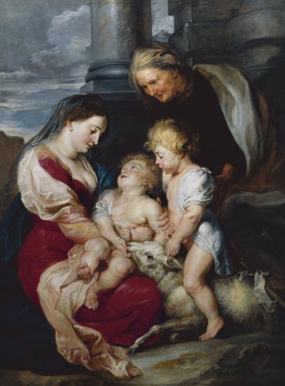 De Maagd en Kind met Sint-Elizabeth en Johannes de Doper, 1618 door Peter Paul Rubens